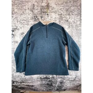 KUHL Alfpaca Europa 1/4 Zip Fleece Pullover L Teal Sherpa Lined Warm Outdoor
